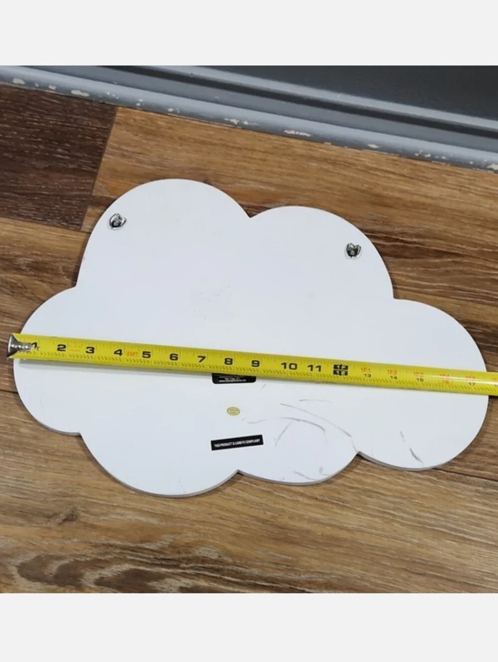 White Wood Cloud Mirror